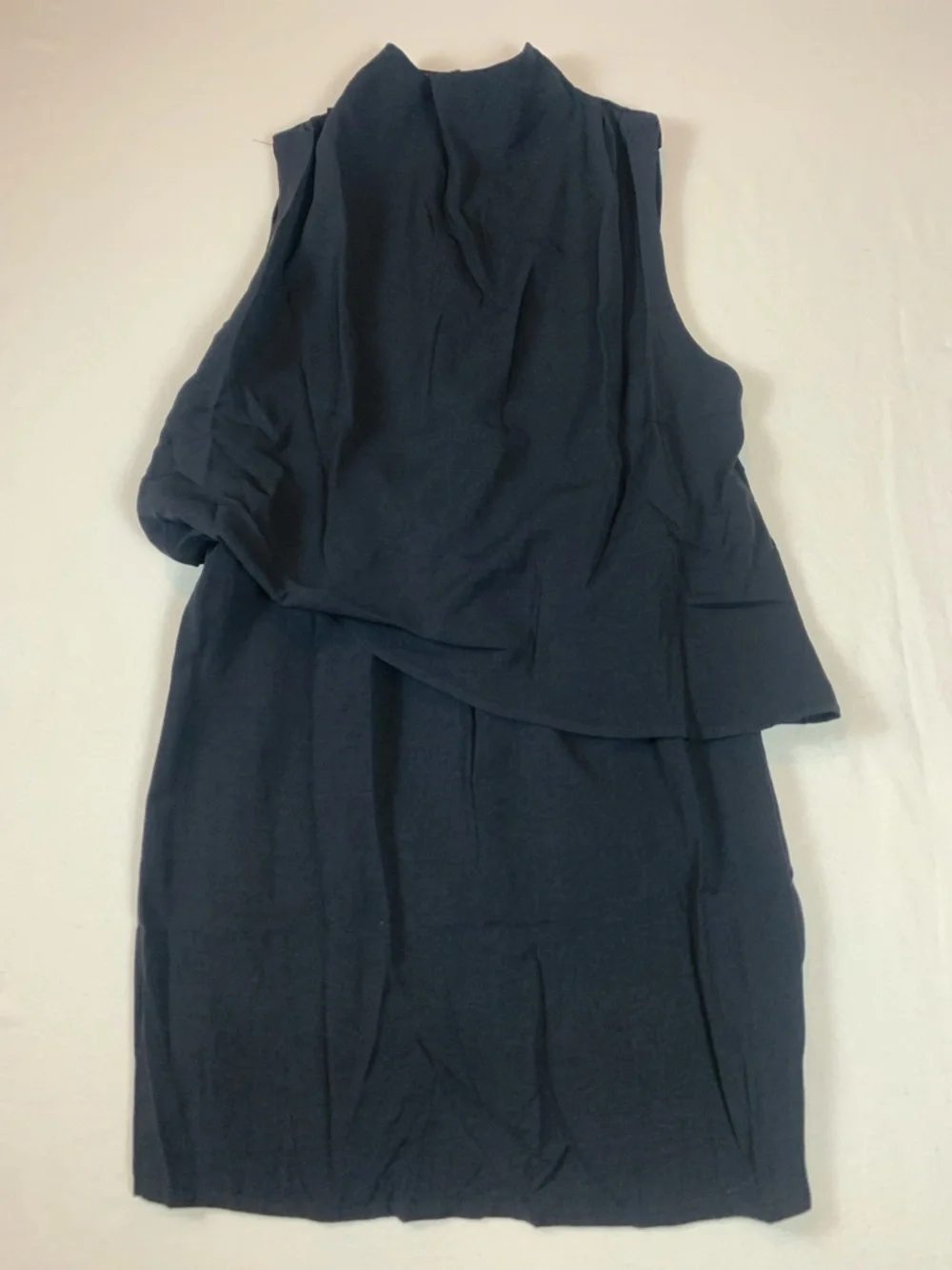 Shop the Mint Black Sleeveless Draped Mini Dress Medium NWOT High Neck